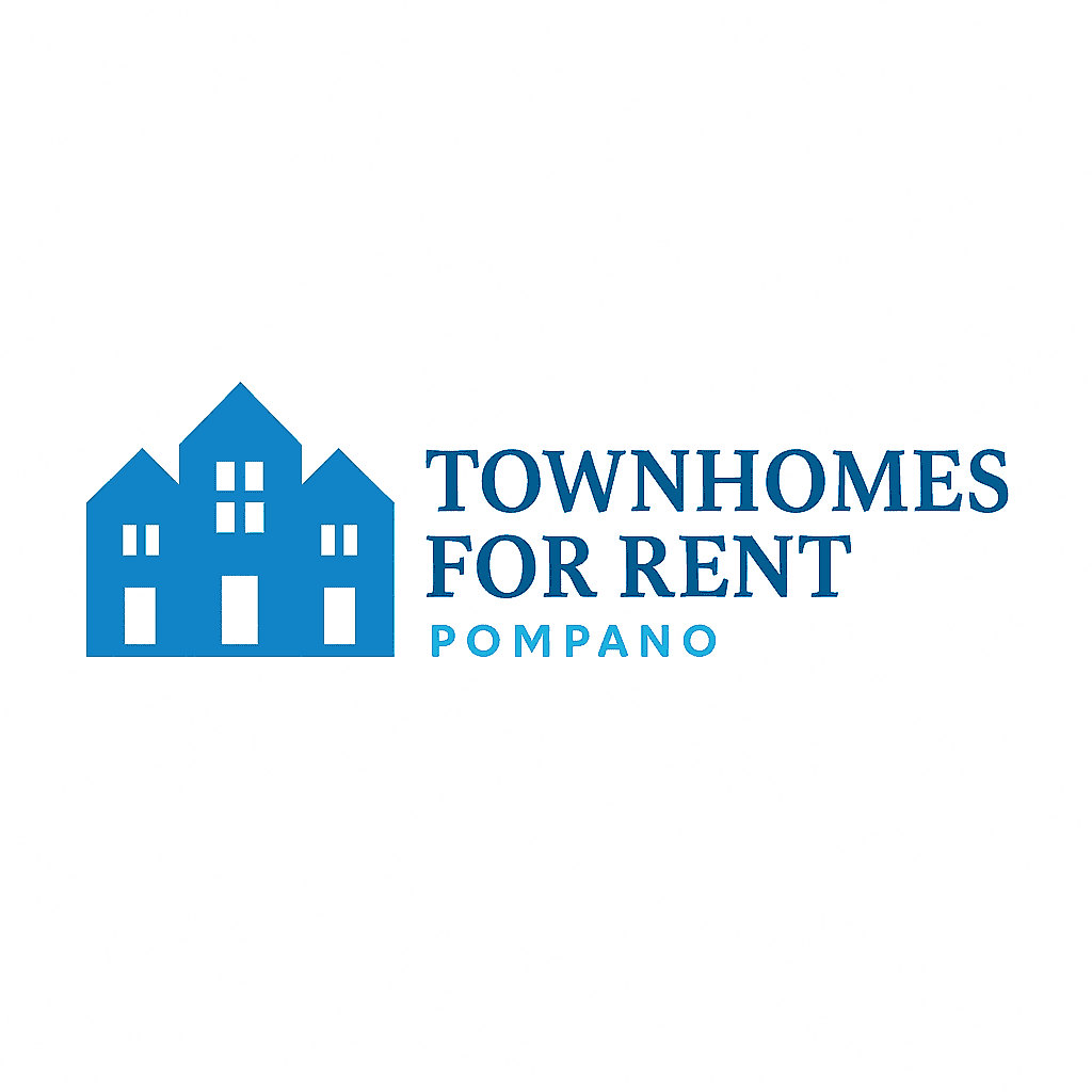 a blue colour drawing of 3 attatched townhomes for townhomesforrentpompano.com