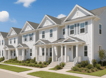 A row of townhomes illustrated on townhomes for rent pompano beach